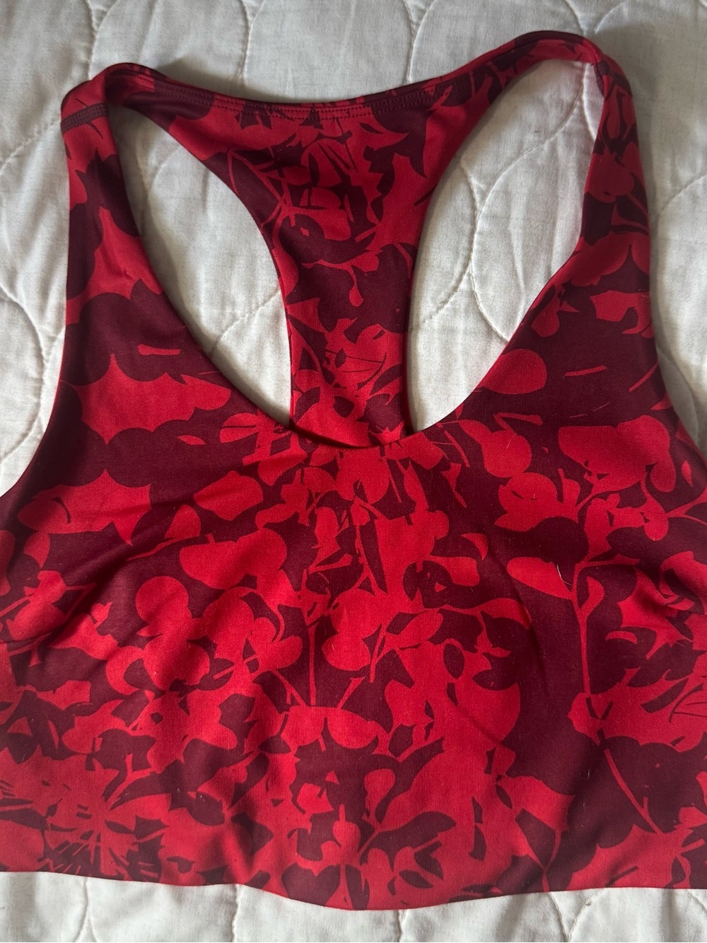 Zella Red Floral Racerback Sports Bra